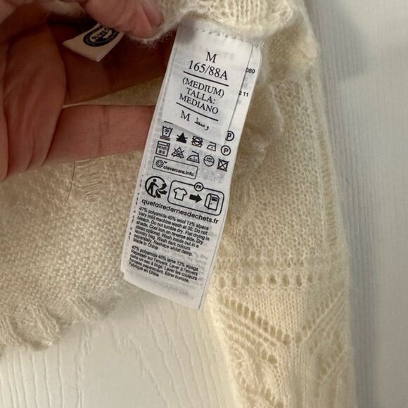 ALLSAINTS Vanessa Crochet Knit CardiganSweater Cream Medium NWT - Picture 7 of 8